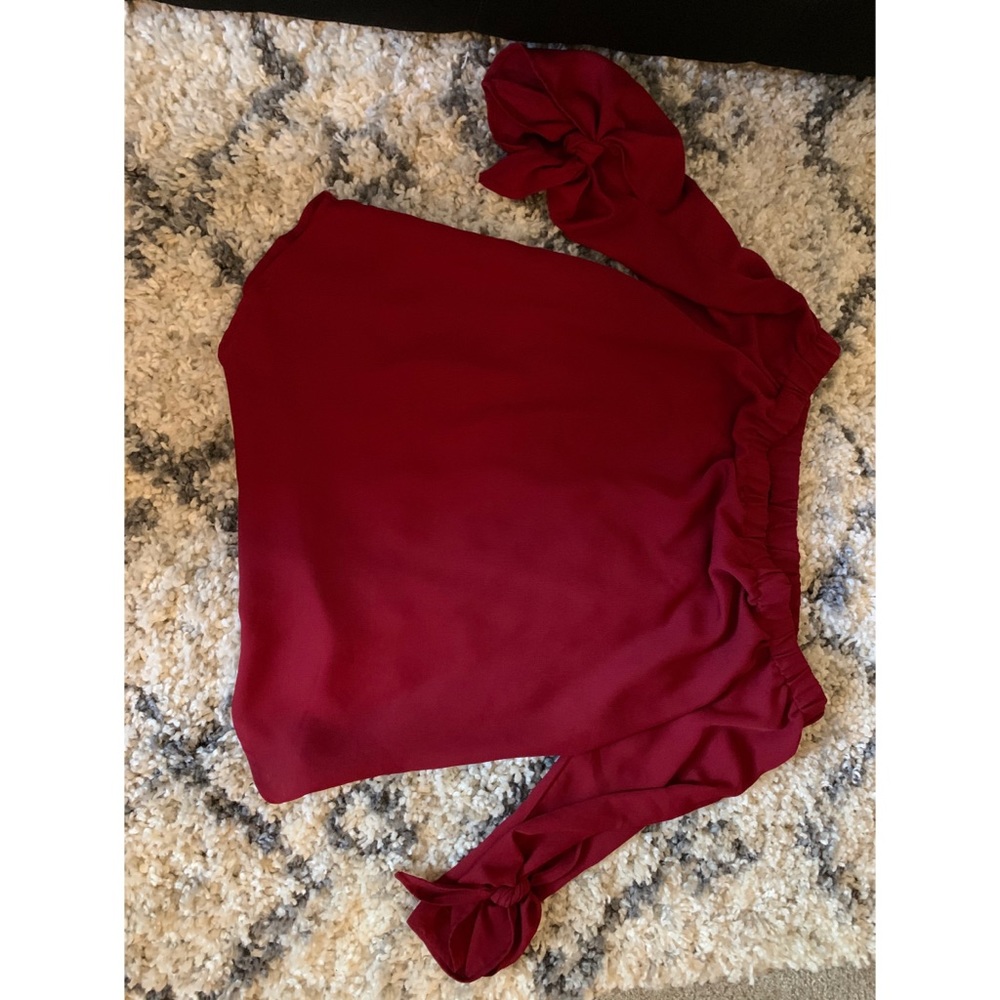 Maroon Top Off Shoulder